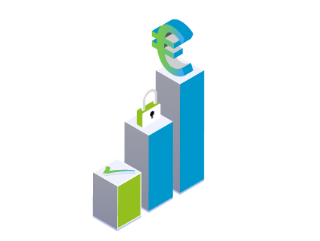 Beim Outsourcing Geld sparen Skala die das Sparen beim Outsourcing aufzeigen soll